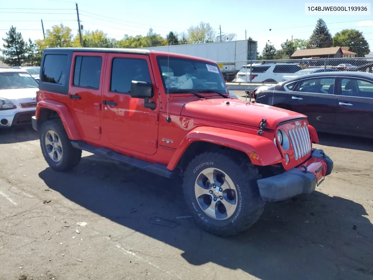 2016 Jeep Wrangler Unlimited Sahara VIN: 1C4BJWEG0GL193936 Lot: 72916464