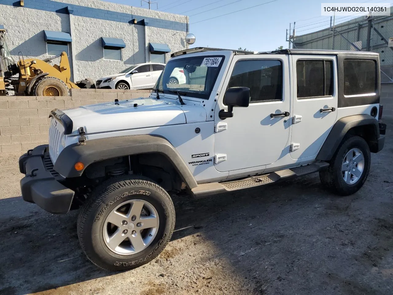 2016 Jeep Wrangler Unlimited Sport VIN: 1C4HJWDG2GL140361 Lot: 73511604