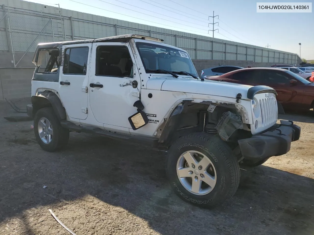 2016 Jeep Wrangler Unlimited Sport VIN: 1C4HJWDG2GL140361 Lot: 73511604