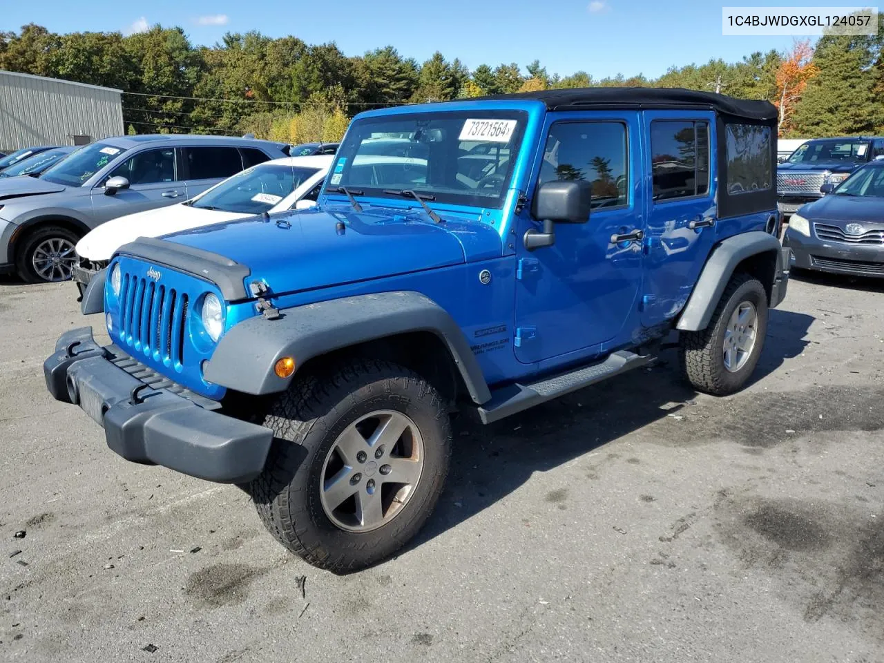 2016 Jeep Wrangler Unlimited Sport VIN: 1C4BJWDGXGL124057 Lot: 73721564