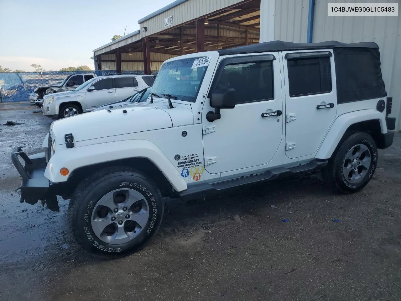 2016 Jeep Wrangler Unlimited Sahara VIN: 1C4BJWEG0GL105483 Lot: 73825394