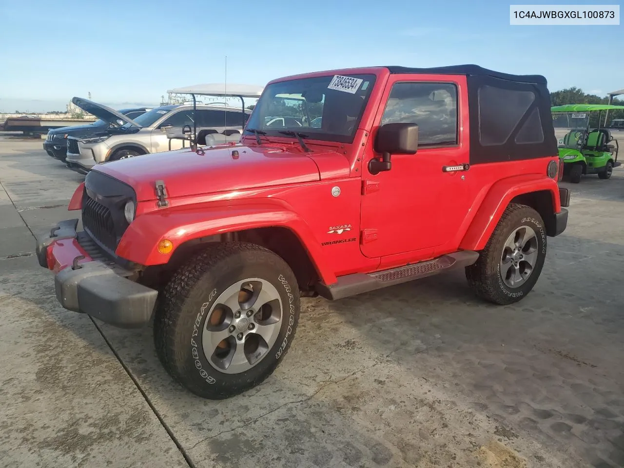 2016 Jeep Wrangler Sahara VIN: 1C4AJWBGXGL100873 Lot: 73846534