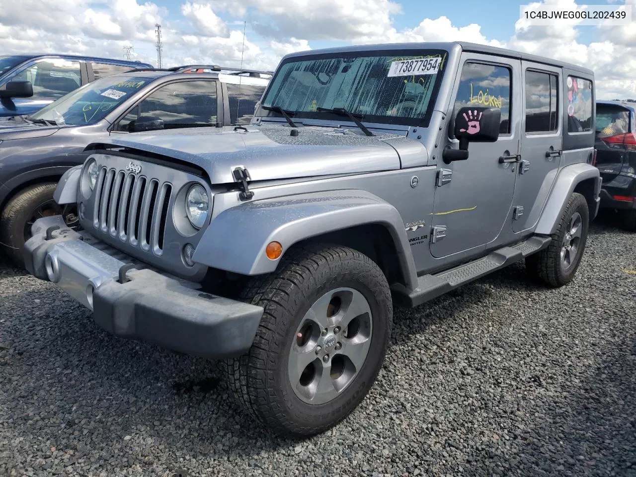 2016 Jeep Wrangler Unlimited Sahara VIN: 1C4BJWEG0GL202439 Lot: 73877954