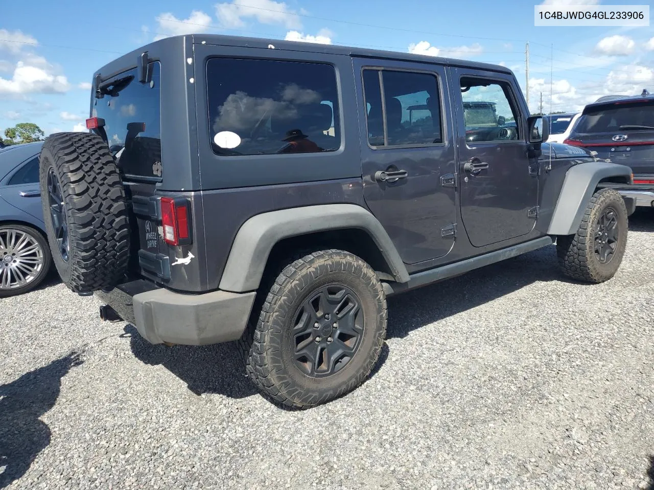 2016 Jeep Wrangler Unlimited Sport VIN: 1C4BJWDG4GL233906 Lot: 73962244