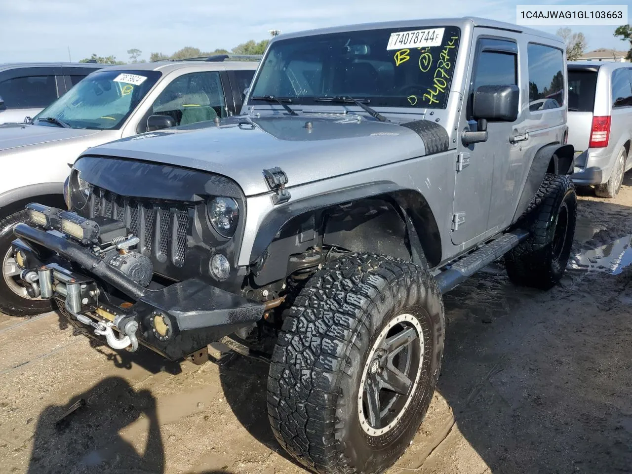 2016 Jeep Wrangler Sport VIN: 1C4AJWAG1GL103663 Lot: 74078744