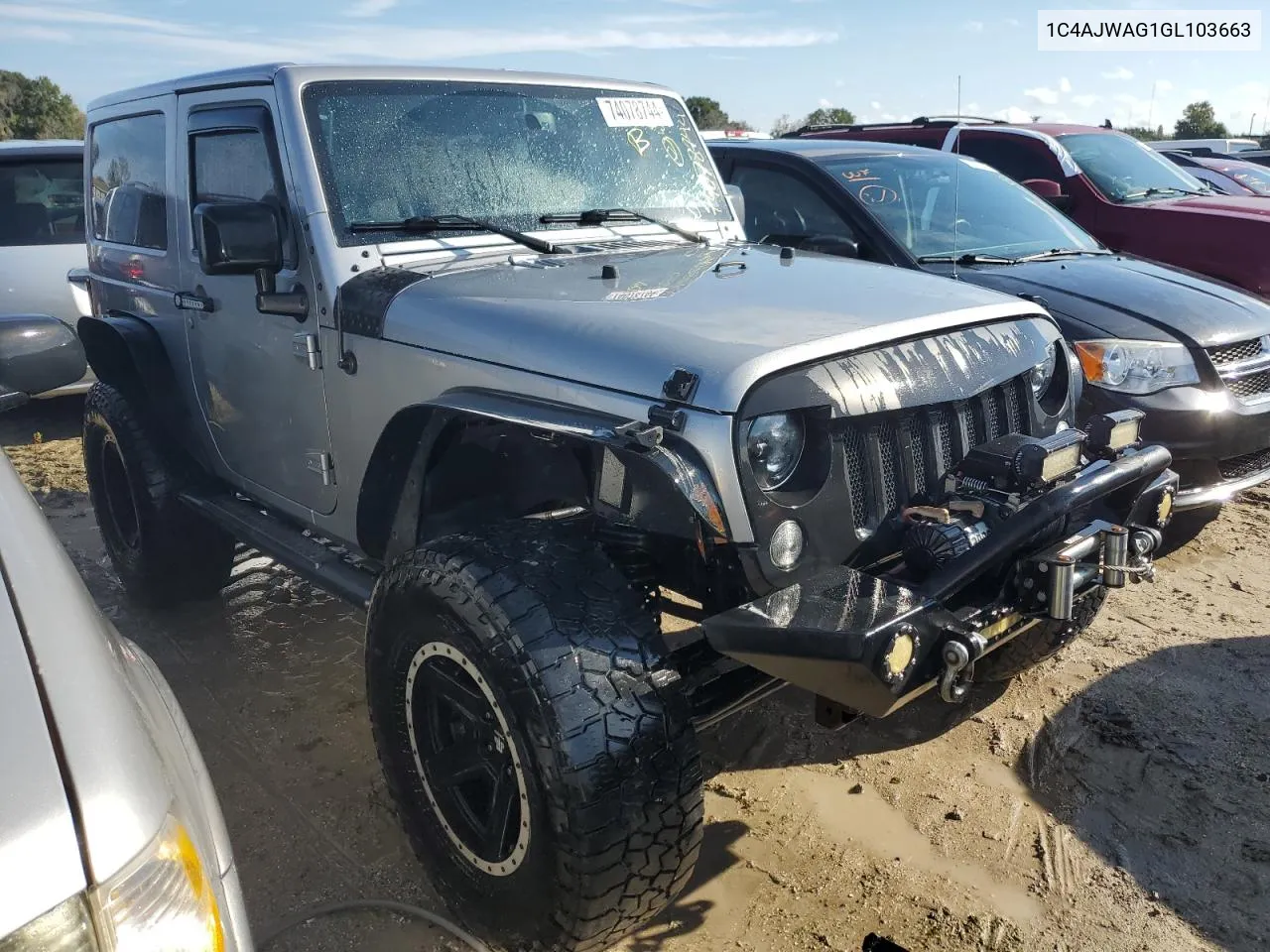 2016 Jeep Wrangler Sport VIN: 1C4AJWAG1GL103663 Lot: 74078744