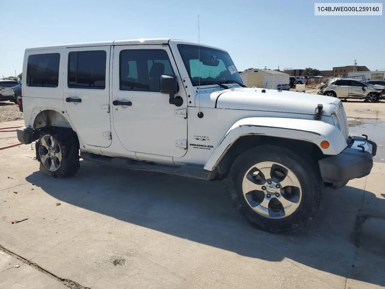 2016 Jeep Wrangler Unlimited Sahara VIN: 1C4BJWEG0GL259160 Lot: 74106624