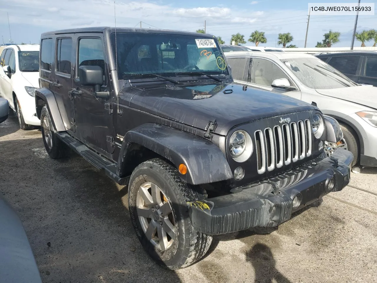 2016 Jeep Wrangler Unlimited Sahara VIN: 1C4BJWEG7GL156933 Lot: 74248794