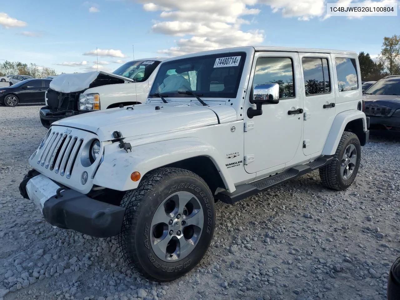 2016 Jeep Wrangler Unlimited Sahara VIN: 1C4BJWEG2GL100804 Lot: 74480714