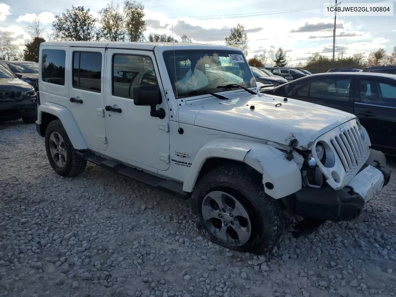 2016 Jeep Wrangler Unlimited Sahara VIN: 1C4BJWEG2GL100804 Lot: 74480714