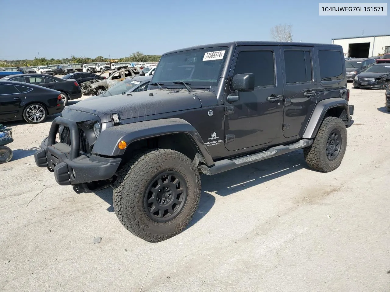 2016 Jeep Wrangler Unlimited Sahara VIN: 1C4BJWEG7GL151571 Lot: 74568874