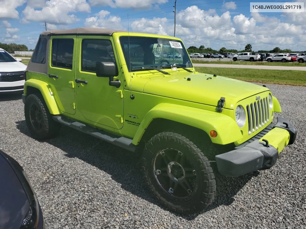 2016 Jeep Wrangler Unlimited Sahara VIN: 1C4BJWEG0GL291719 Lot: 74628834