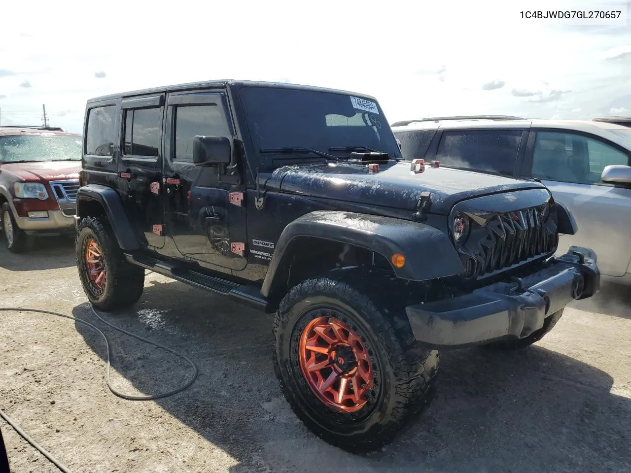 2016 Jeep Wrangler Unlimited Sport VIN: 1C4BJWDG7GL270657 Lot: 74845004