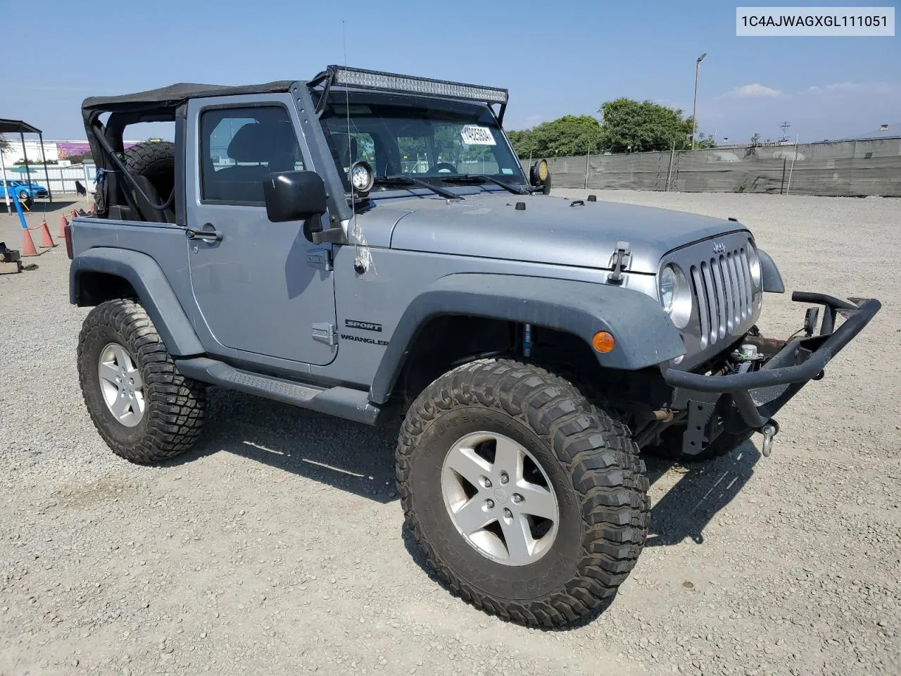 2016 Jeep Wrangler Sport VIN: 1C4AJWAGXGL111051 Lot: 74925934