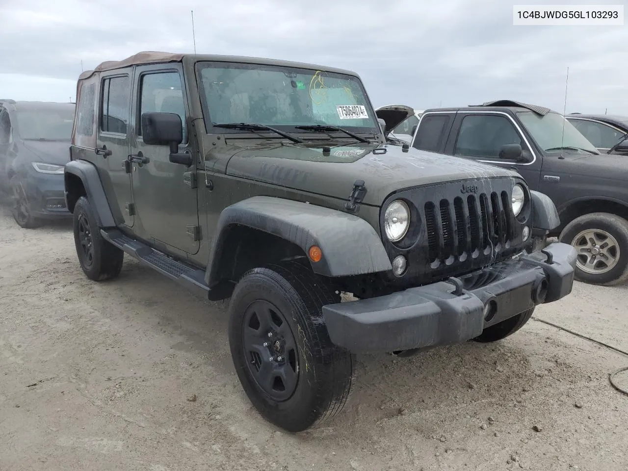 2016 Jeep Wrangler Unlimited Sport VIN: 1C4BJWDG5GL103293 Lot: 75064074