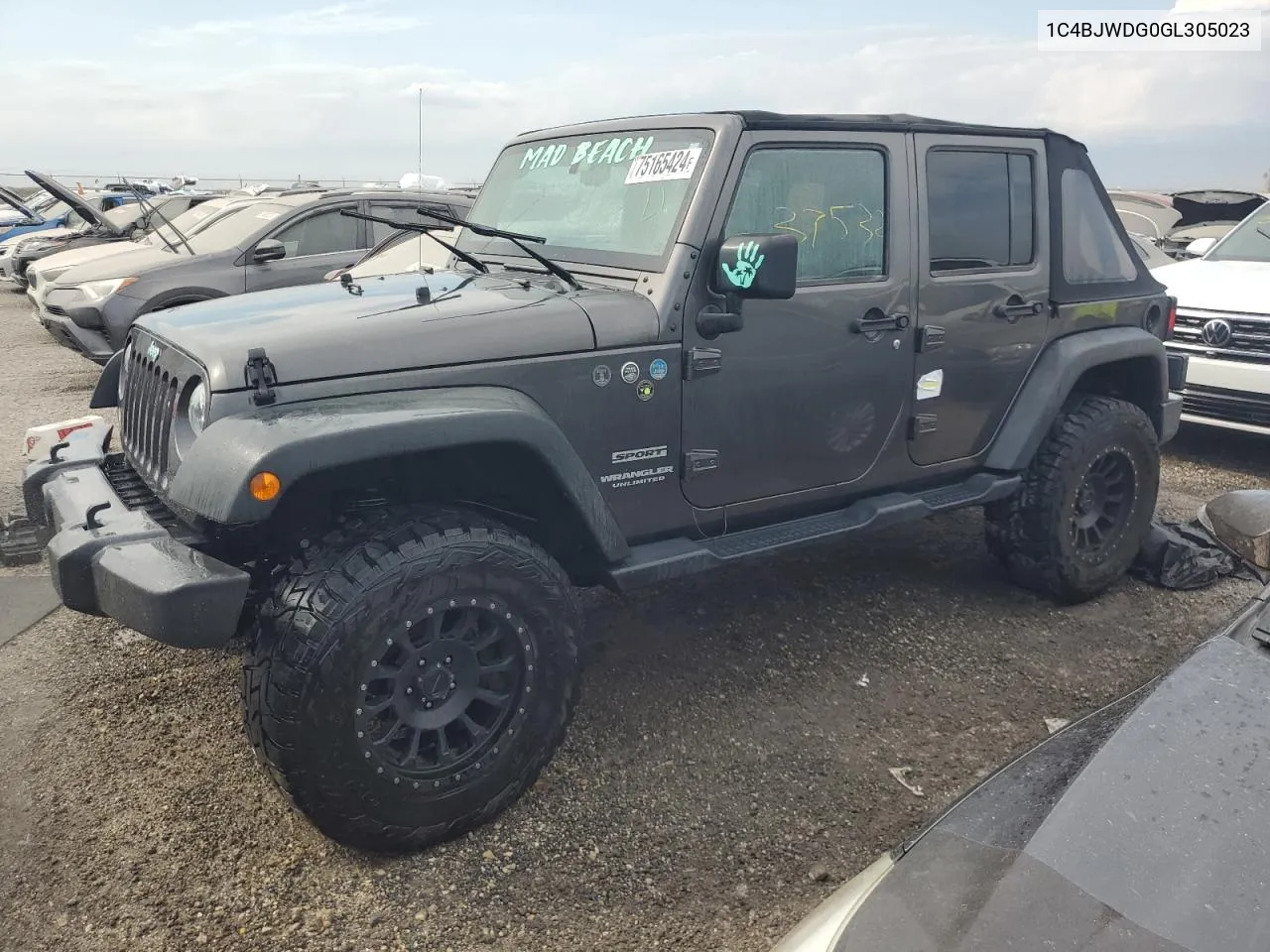 2016 Jeep Wrangler Unlimited Sport VIN: 1C4BJWDG0GL305023 Lot: 75165424