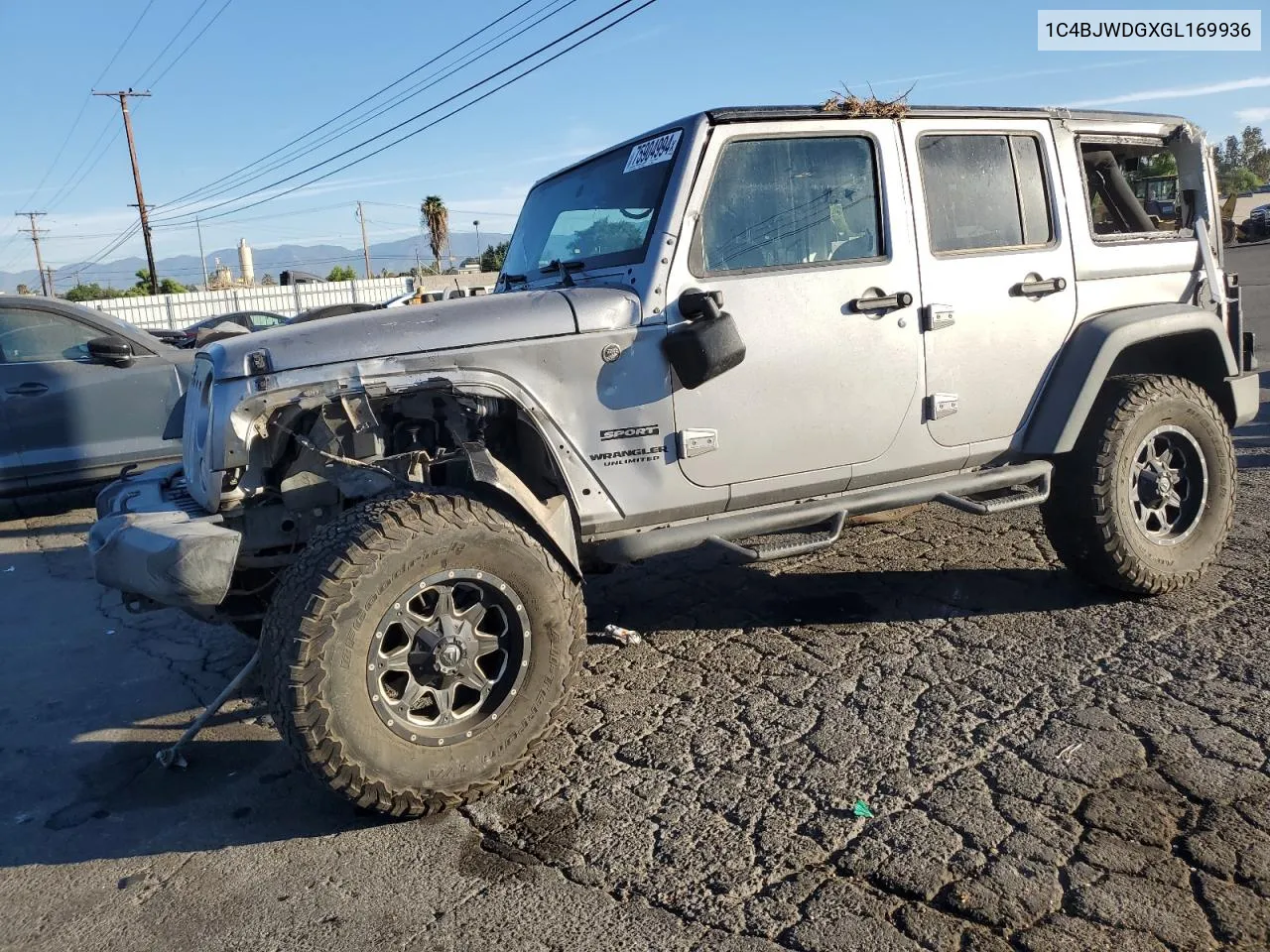 2016 Jeep Wrangler Unlimited Sport VIN: 1C4BJWDGXGL169936 Lot: 75904994