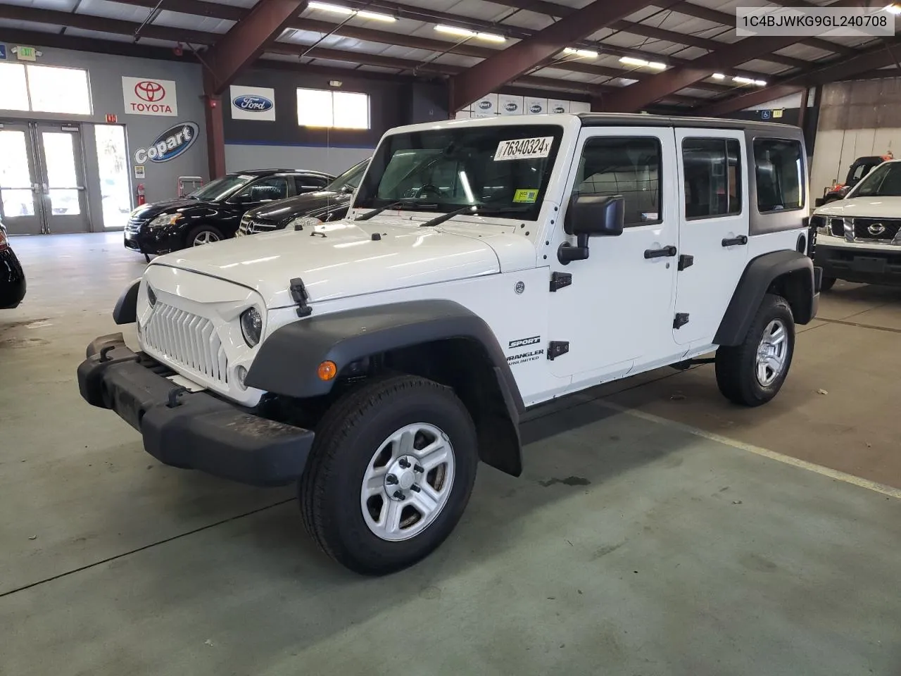 2016 Jeep Wrangler Unlimited Sport VIN: 1C4BJWKG9GL240708 Lot: 76340324