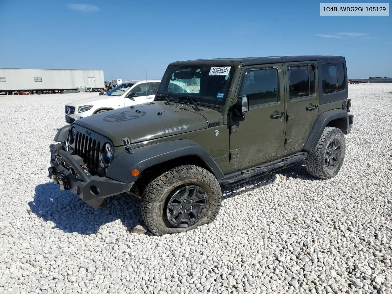 2016 Jeep Wrangler Unlimited Sport VIN: 1C4BJWDG2GL105129 Lot: 76505634