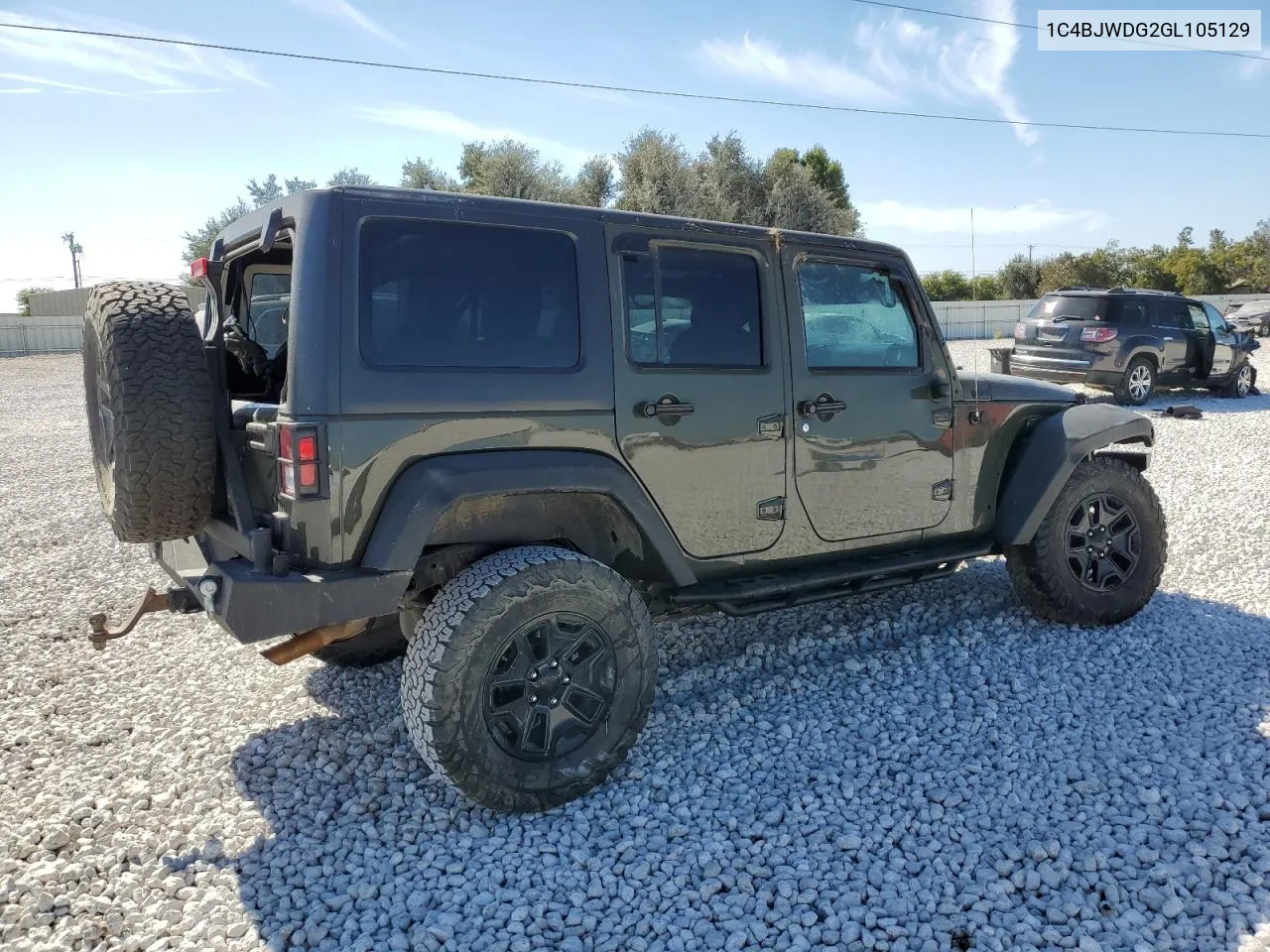 2016 Jeep Wrangler Unlimited Sport VIN: 1C4BJWDG2GL105129 Lot: 76505634