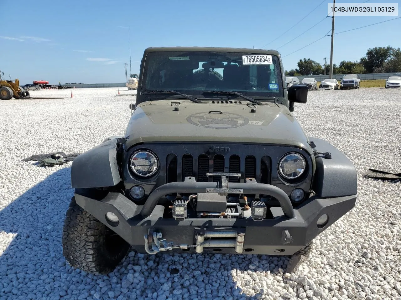 2016 Jeep Wrangler Unlimited Sport VIN: 1C4BJWDG2GL105129 Lot: 76505634