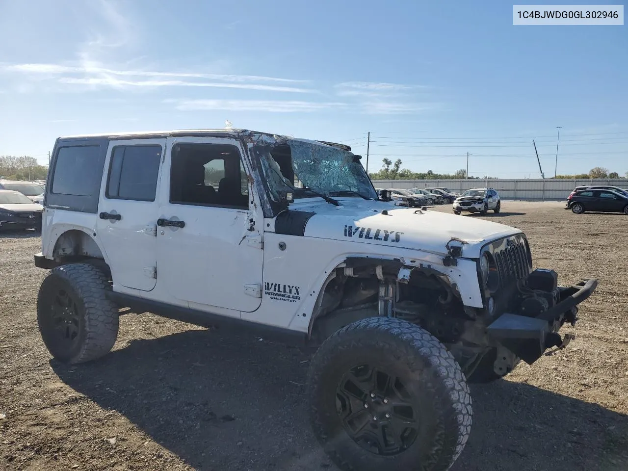 2016 Jeep Wrangler Unlimited Sport VIN: 1C4BJWDG0GL302946 Lot: 76579544