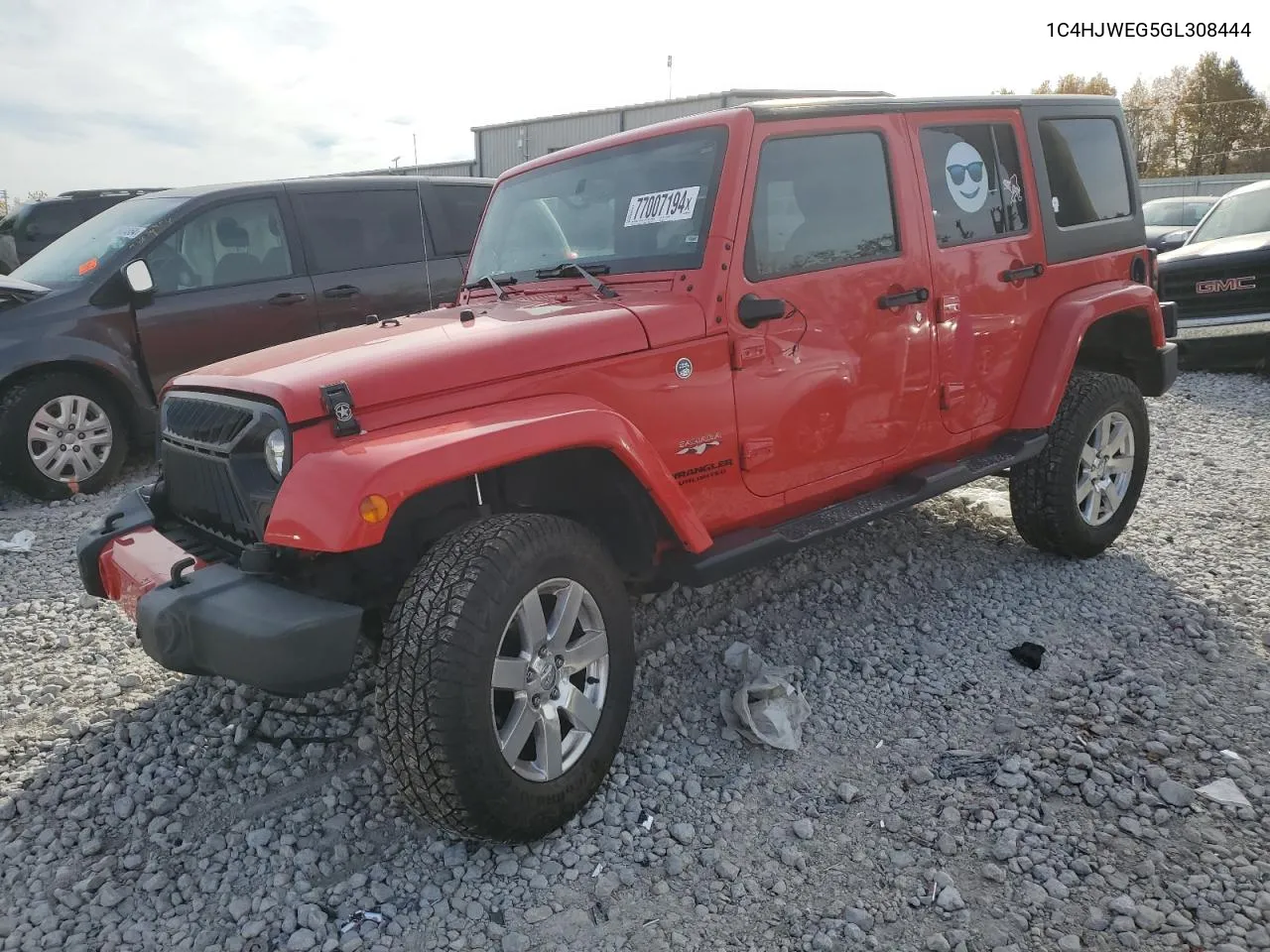 2016 Jeep Wrangler Unlimited Sahara VIN: 1C4HJWEG5GL308444 Lot: 77007194