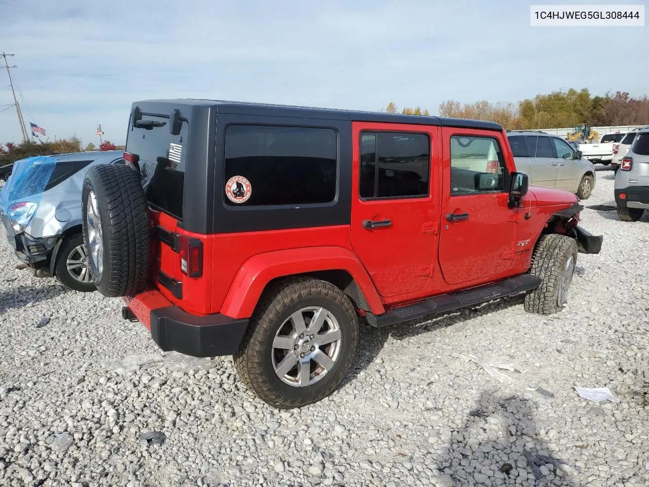 2016 Jeep Wrangler Unlimited Sahara VIN: 1C4HJWEG5GL308444 Lot: 77007194