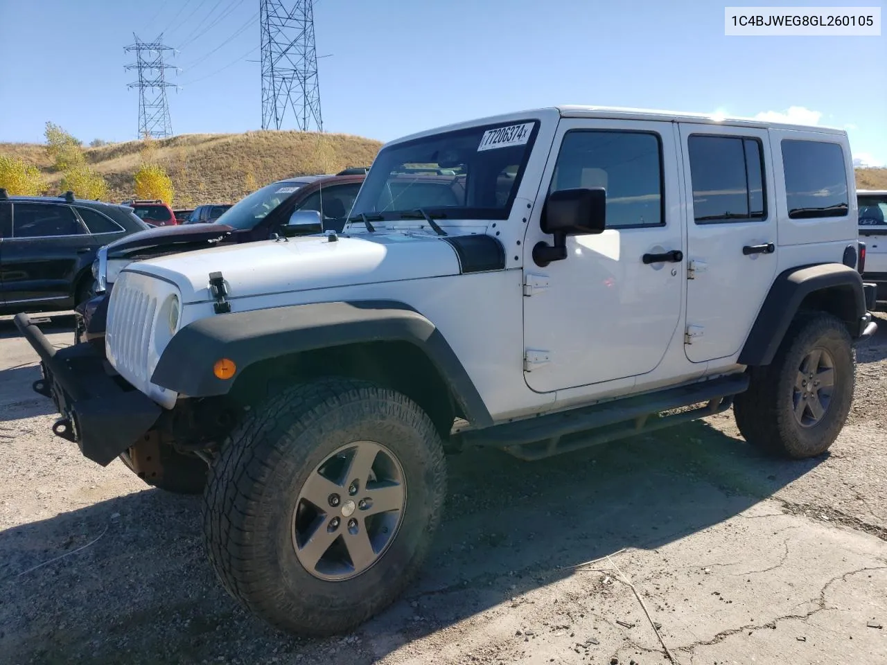 2016 Jeep Wrangler Unlimited Sahara VIN: 1C4BJWEG8GL260105 Lot: 77206374