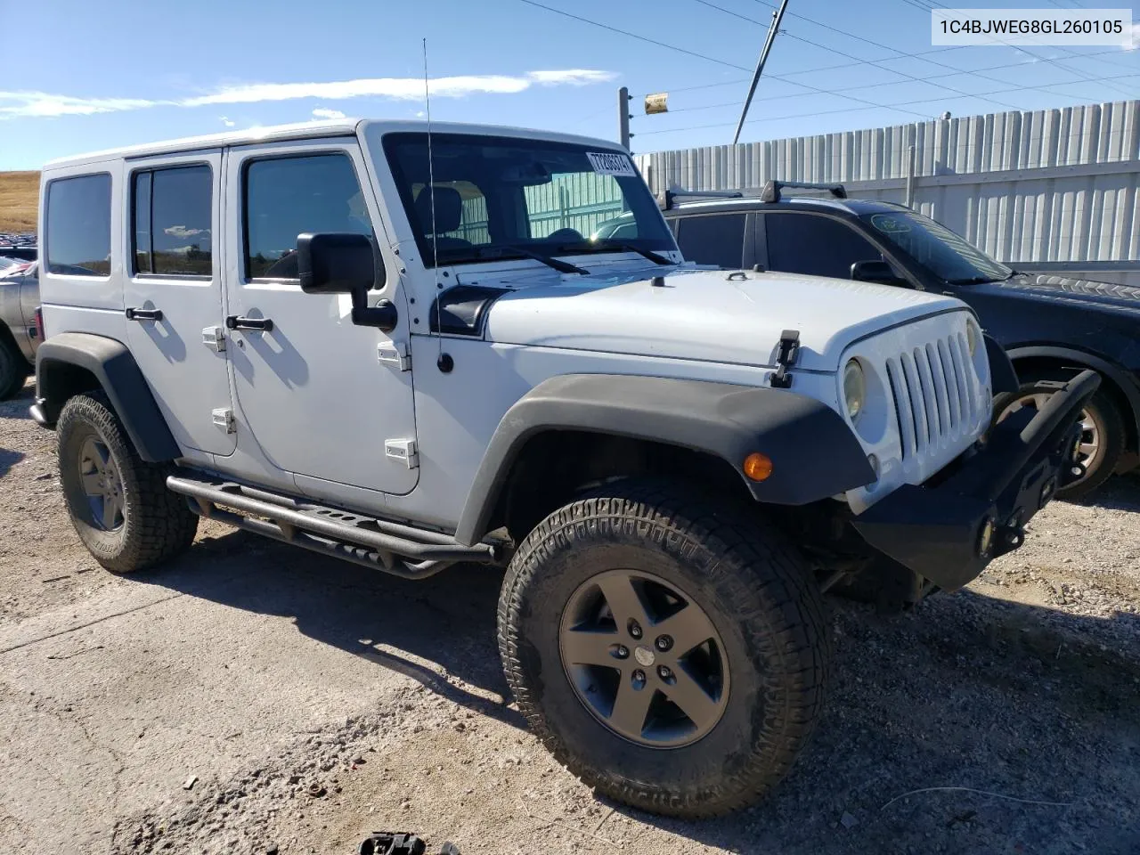 2016 Jeep Wrangler Unlimited Sahara VIN: 1C4BJWEG8GL260105 Lot: 77206374