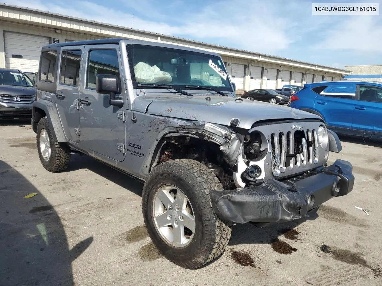 2016 Jeep Wrangler Unlimited Sport VIN: 1C4BJWDG3GL161015 Lot: 77316394