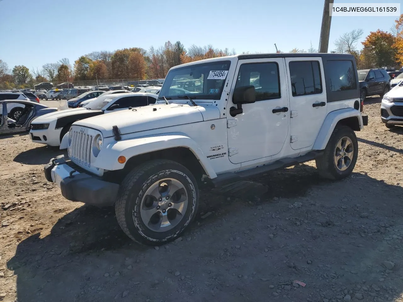 2016 Jeep Wrangler Unlimited Sahara VIN: 1C4BJWEG6GL161539 Lot: 77544954