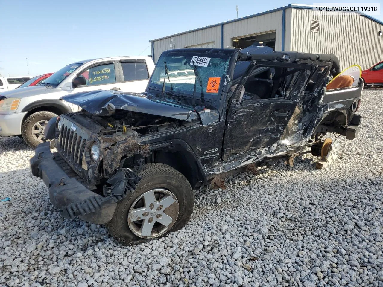 2016 Jeep Wrangler Unlimited Sport VIN: 1C4BJWDG9GL119318 Lot: 77608644