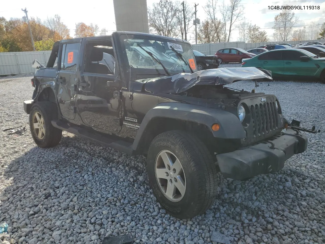 2016 Jeep Wrangler Unlimited Sport VIN: 1C4BJWDG9GL119318 Lot: 77608644