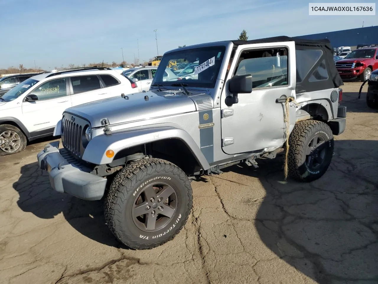 2016 Jeep Wrangler Sport VIN: 1C4AJWAGXGL167636 Lot: 77741404