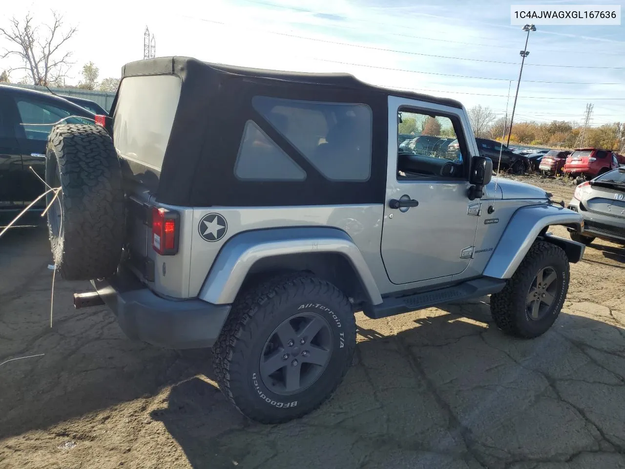 2016 Jeep Wrangler Sport VIN: 1C4AJWAGXGL167636 Lot: 77741404