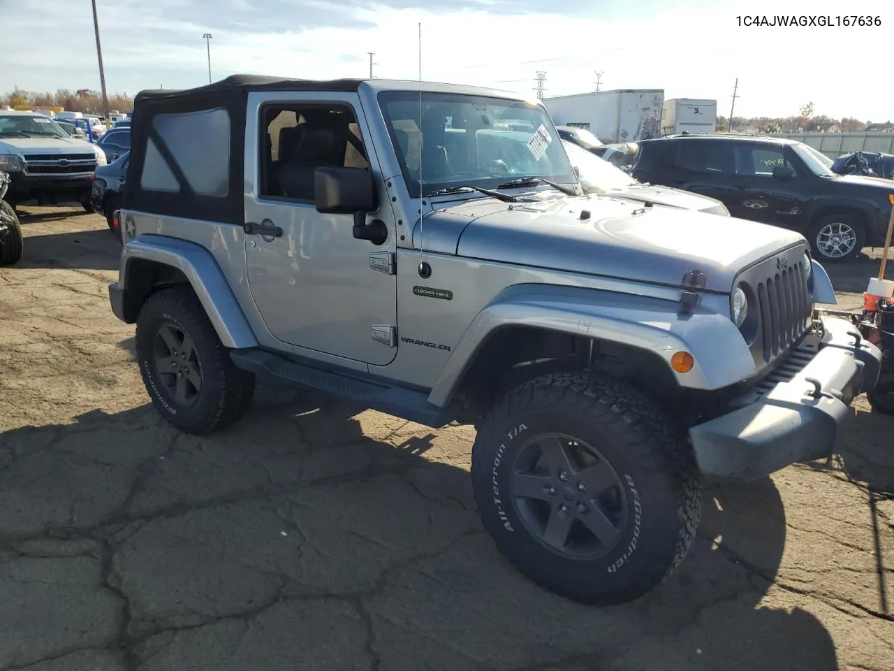 2016 Jeep Wrangler Sport VIN: 1C4AJWAGXGL167636 Lot: 77741404