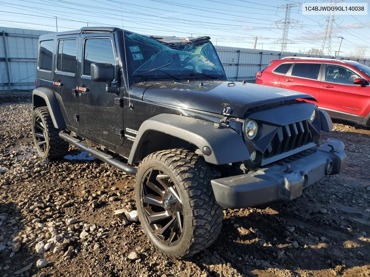 2016 Jeep Wrangler Unlimited Sport VIN: 1C4BJWDG9GL140038 Lot: 79287434