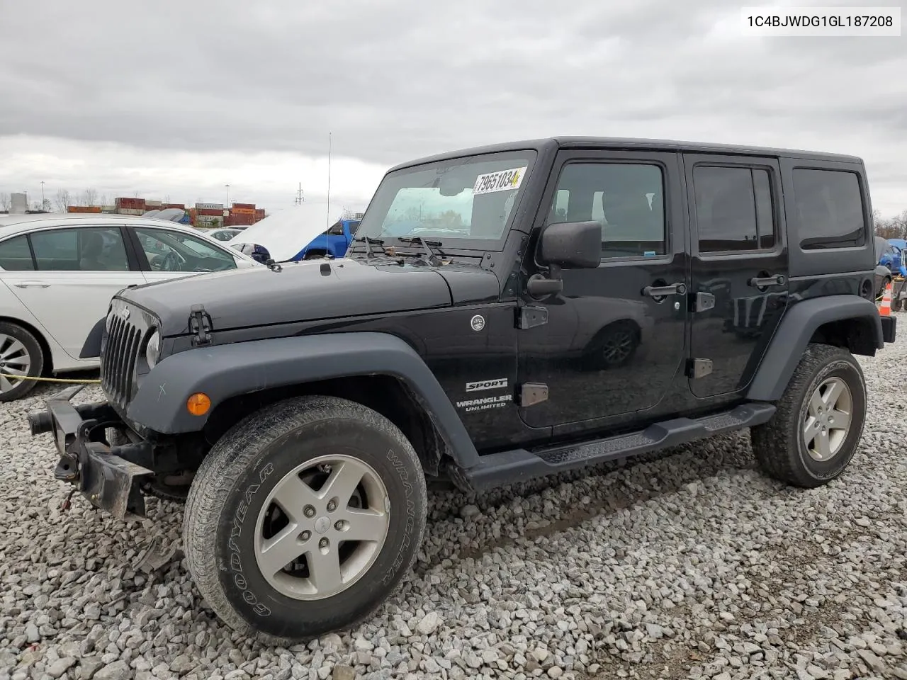 2016 Jeep Wrangler Unlimited Sport VIN: 1C4BJWDG1GL187208 Lot: 79651034