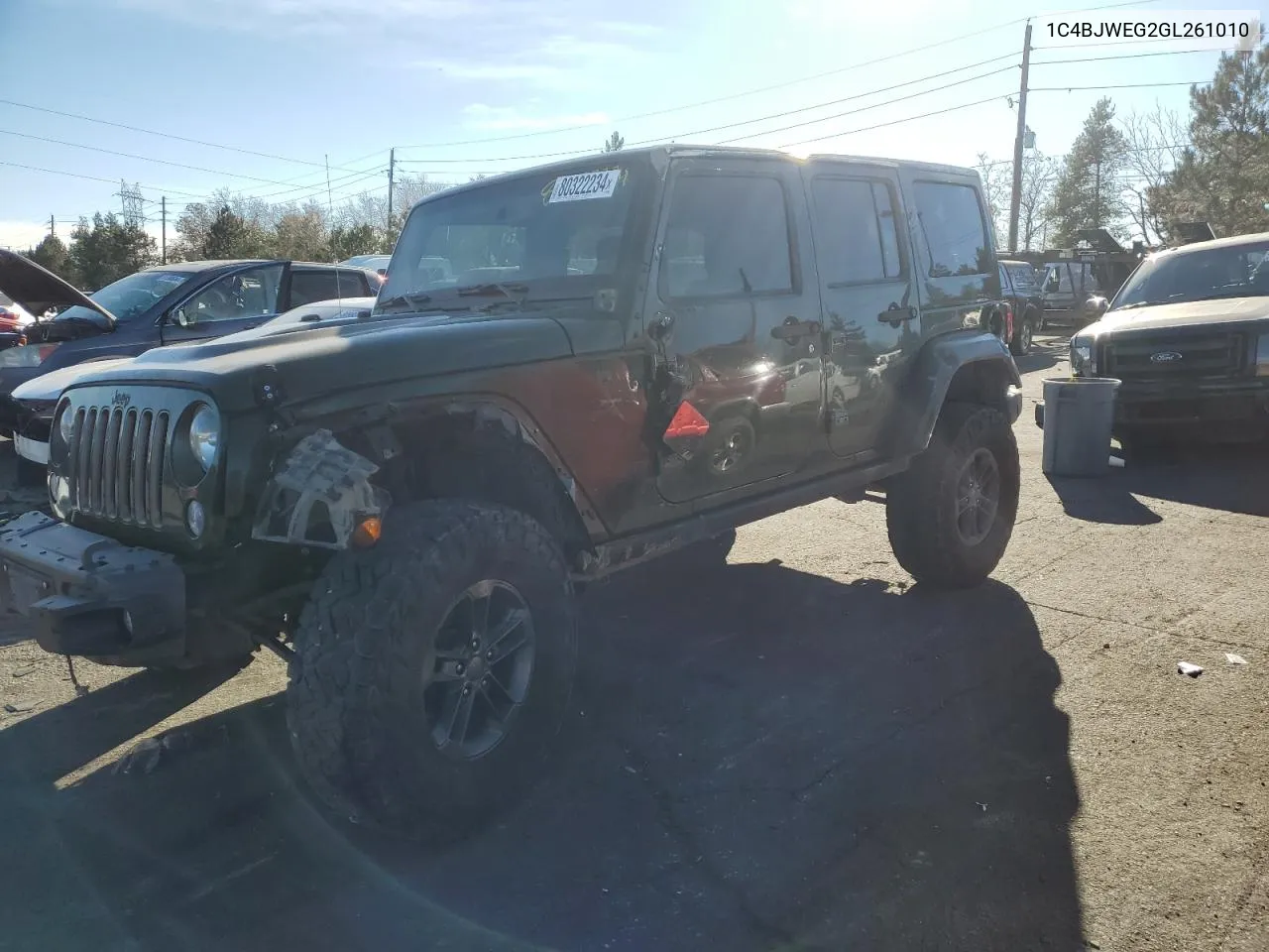 2016 Jeep Wrangler Unlimited Sahara VIN: 1C4BJWEG2GL261010 Lot: 80322234