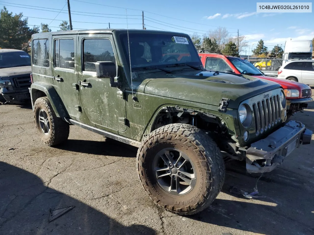 2016 Jeep Wrangler Unlimited Sahara VIN: 1C4BJWEG2GL261010 Lot: 80322234