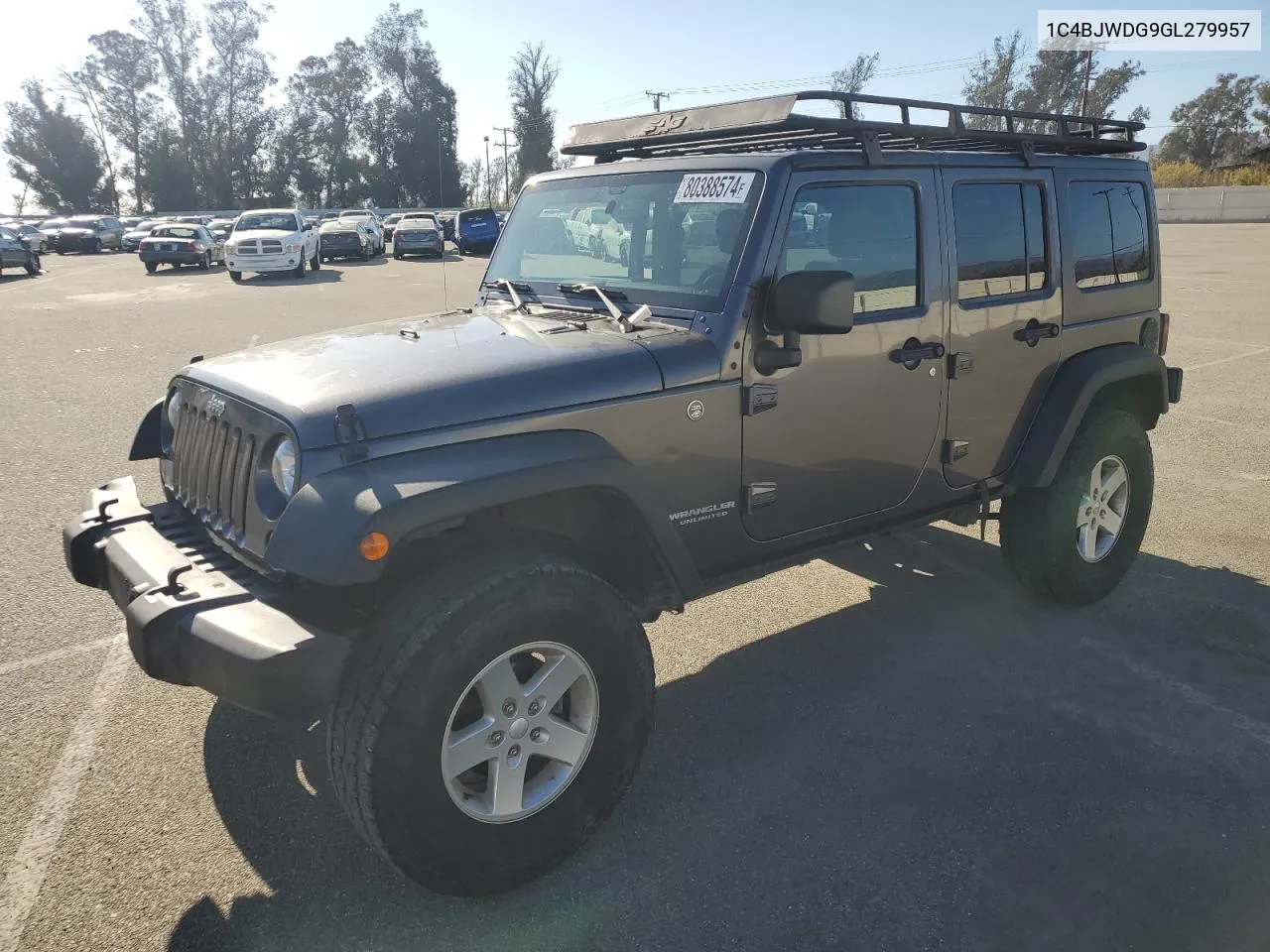 2016 Jeep Wrangler Unlimited Sport VIN: 1C4BJWDG9GL279957 Lot: 80388574