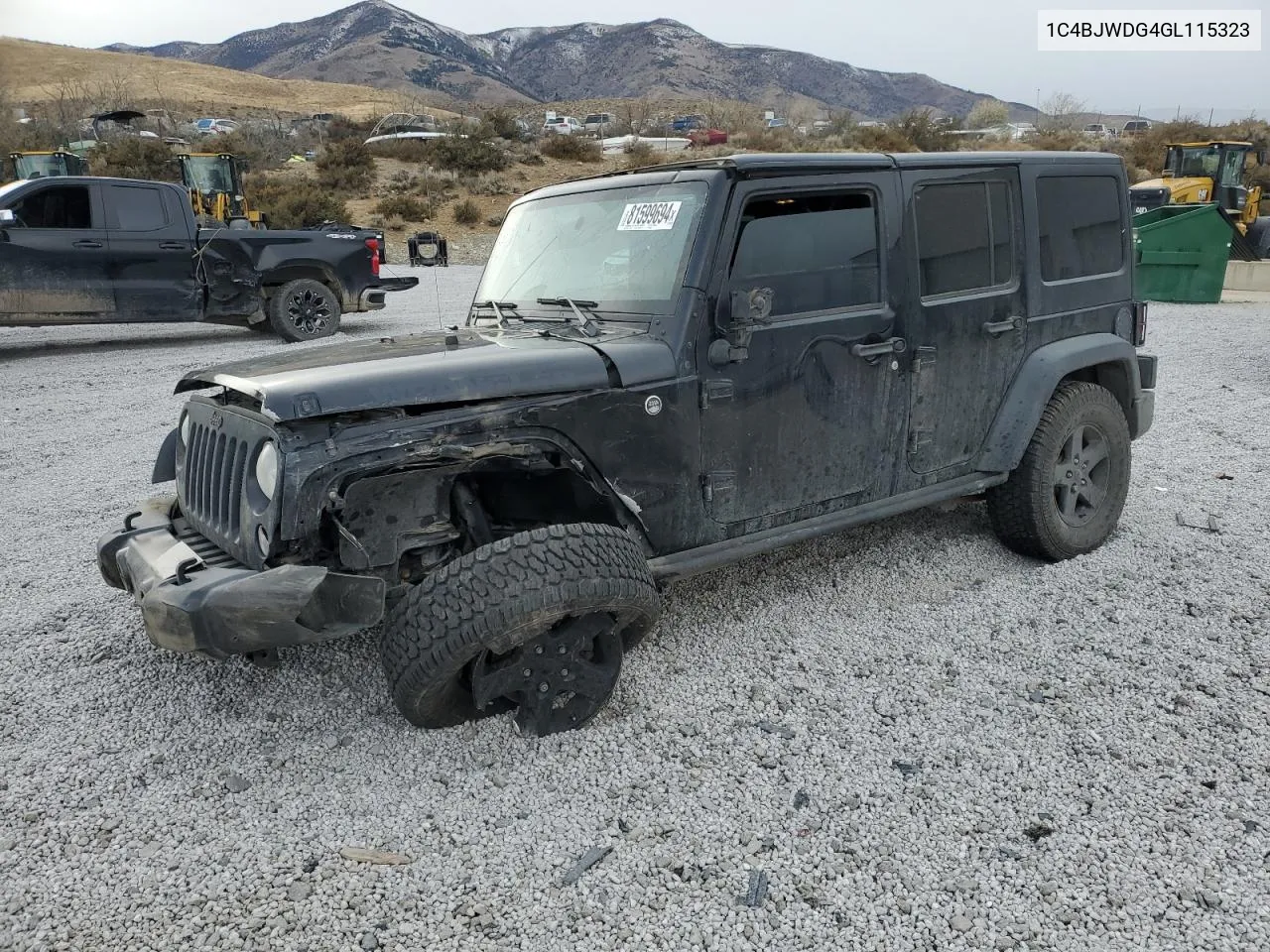 2016 Jeep Wrangler Unlimited Sport VIN: 1C4BJWDG4GL115323 Lot: 81599694