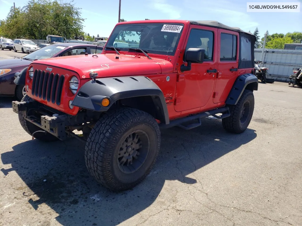 2017 Jeep Wrangler Unlimited Sport VIN: 1C4BJWDG9HL549657 Lot: 58988084