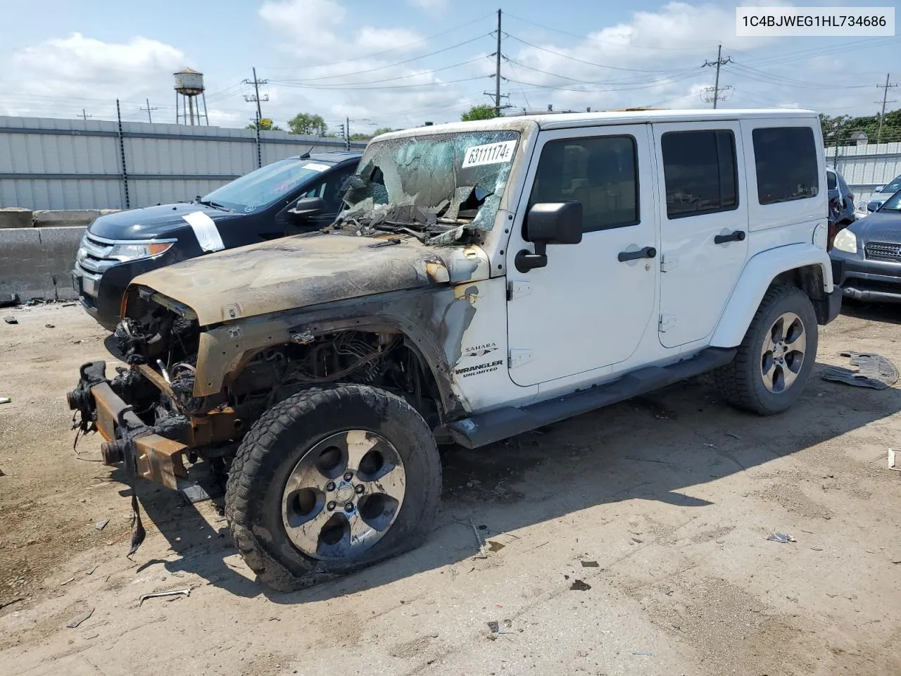 2017 Jeep Wrangler Unlimited Sahara VIN: 1C4BJWEG1HL734686 Lot: 63111174