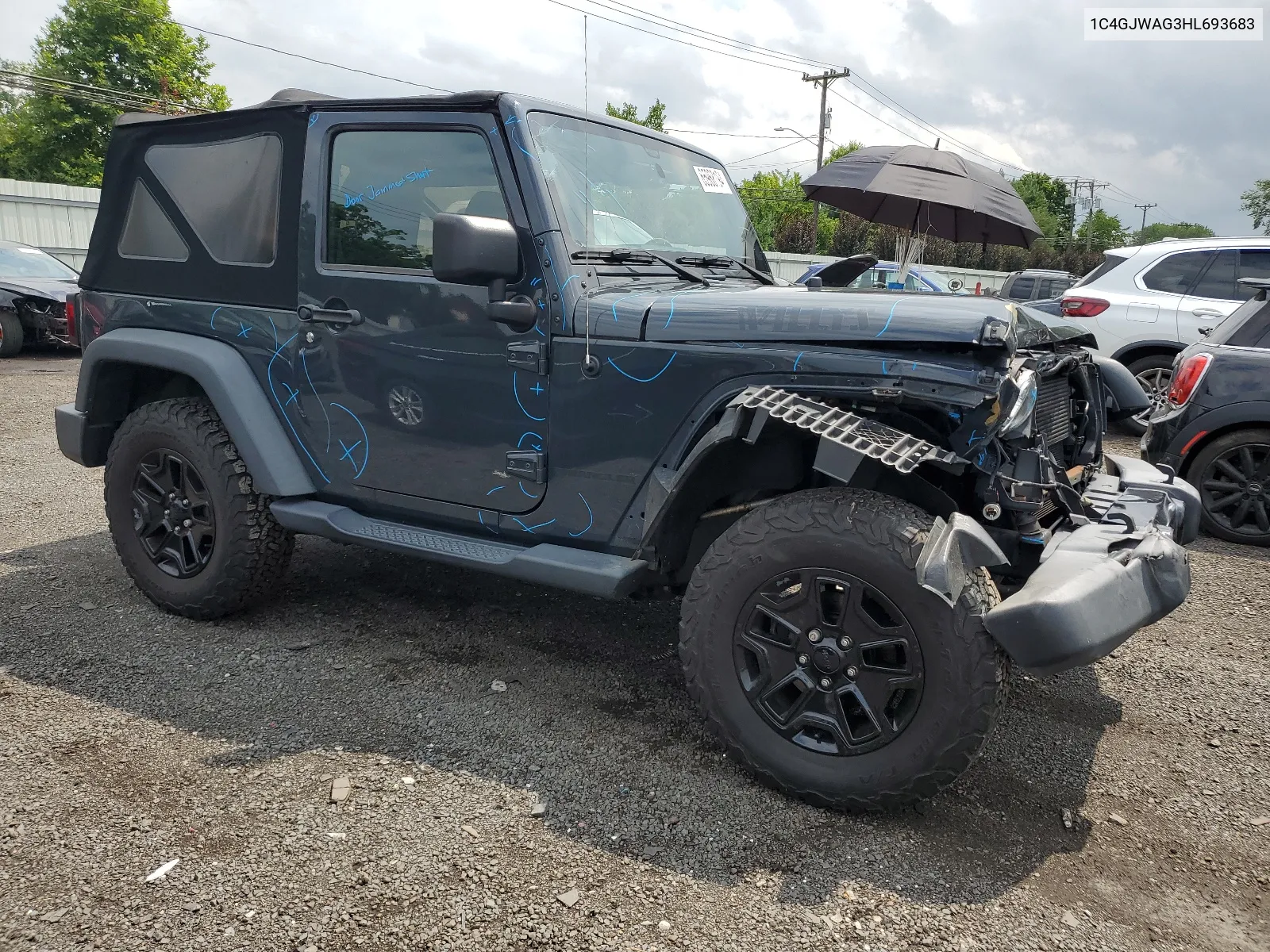 1C4GJWAG3HL693683 2017 Jeep Wrangler Sport