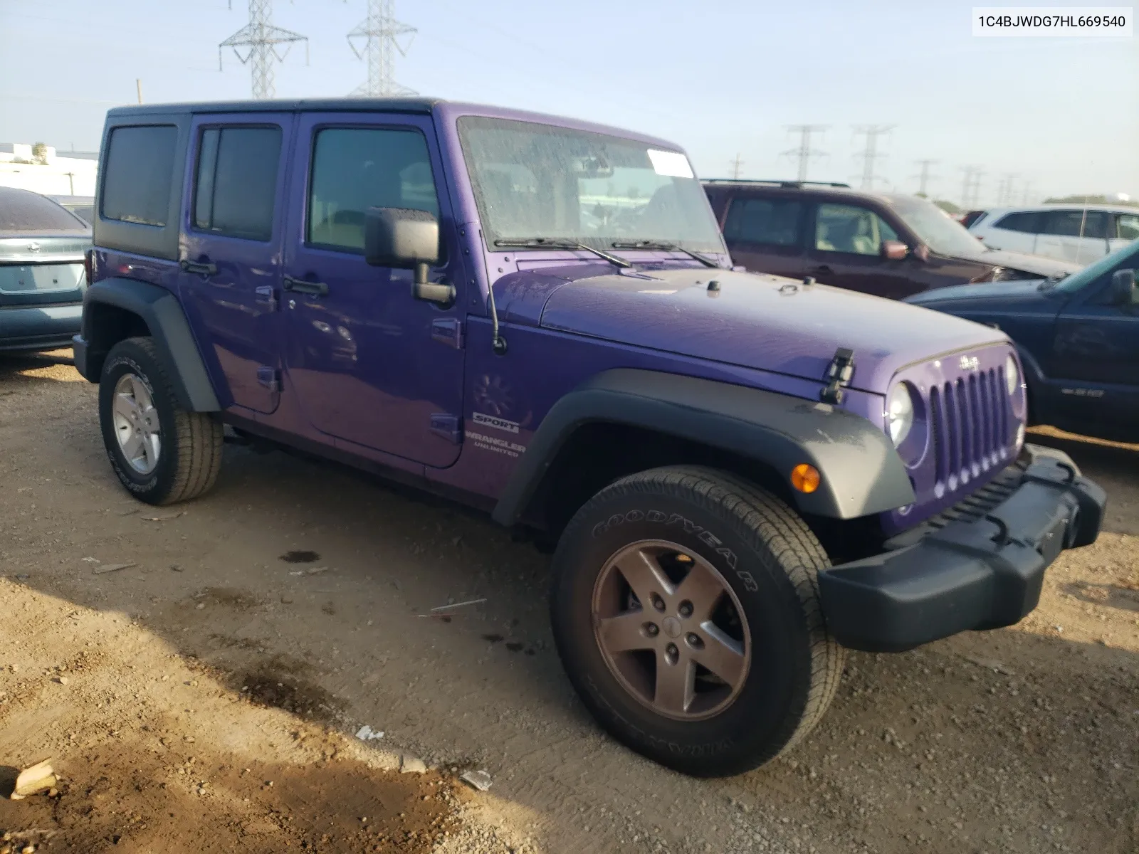 2017 Jeep Wrangler Unlimited Sport VIN: 1C4BJWDG7HL669540 Lot: 68002994