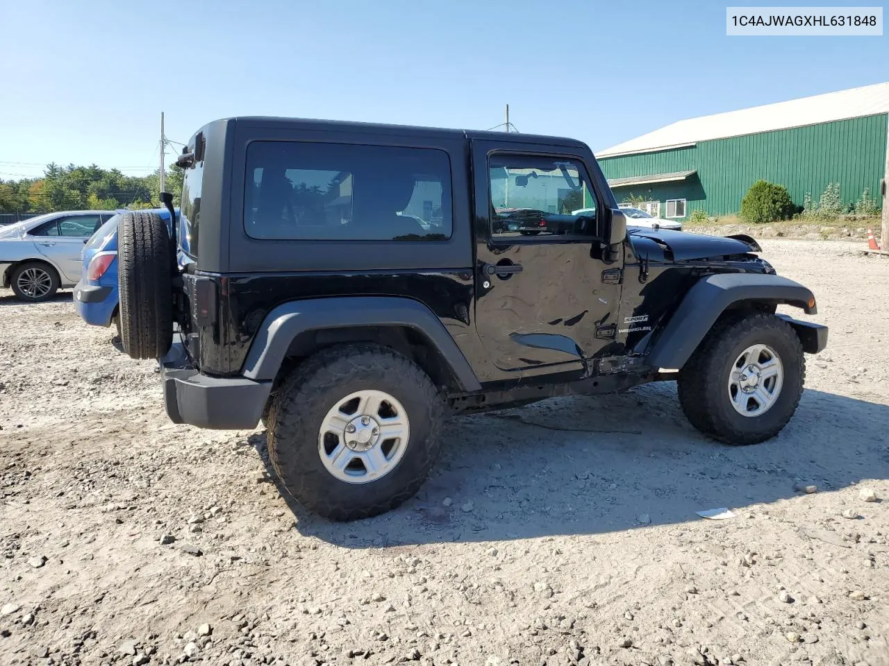 2017 Jeep Wrangler Sport VIN: 1C4AJWAGXHL631848 Lot: 69828914