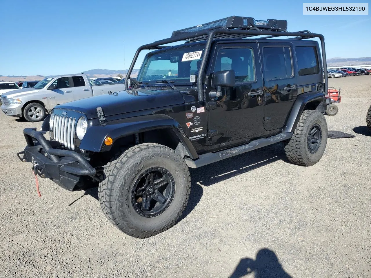 1C4BJWEG3HL532190 2017 Jeep Wrangler Unlimited Sahara