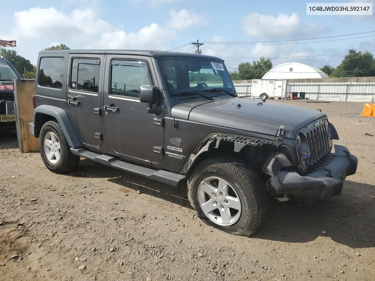 2017 Jeep Wrangler Unlimited Sport VIN: 1C4BJWDG3HL592147 Lot: 71099564